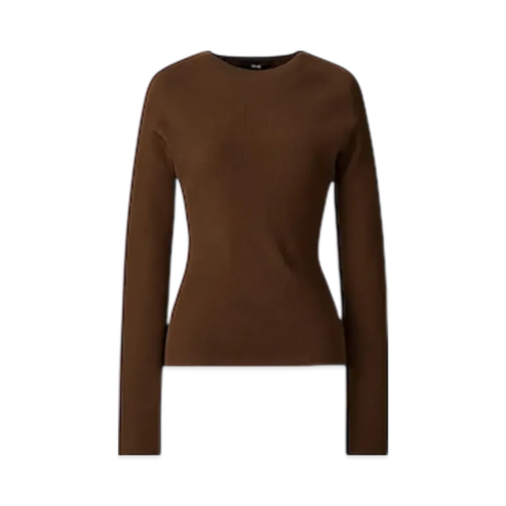 Uniqlo C Women'S 3D Merino Blend Ribbed Sweater "Brown"