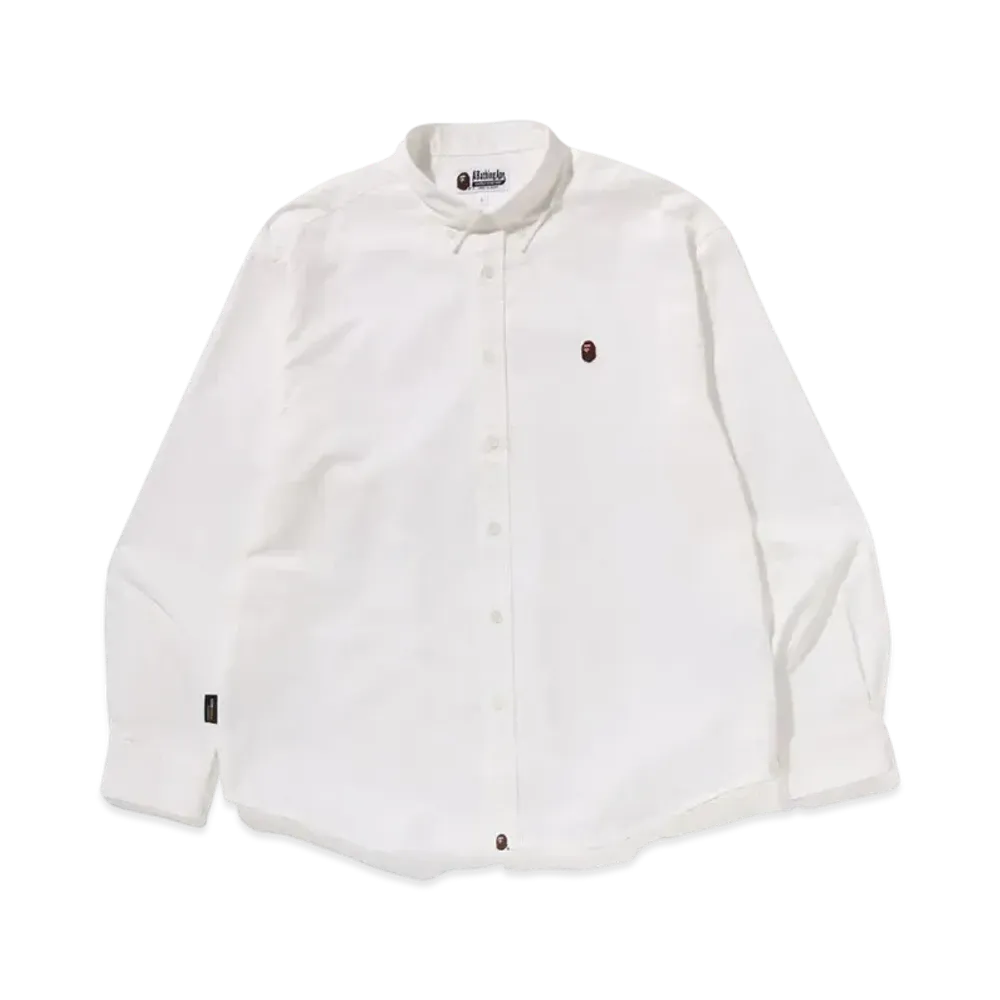 A BATHING APE One Point Oxford LS Shirt "White"