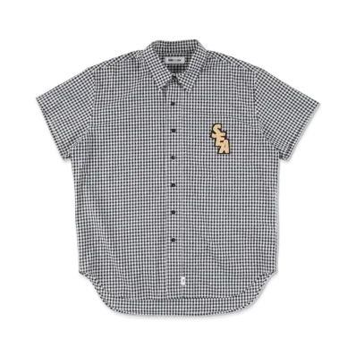 WIND AND SEA S_E_A GINGHAM PLAID S/S SHIRT "Navy"
