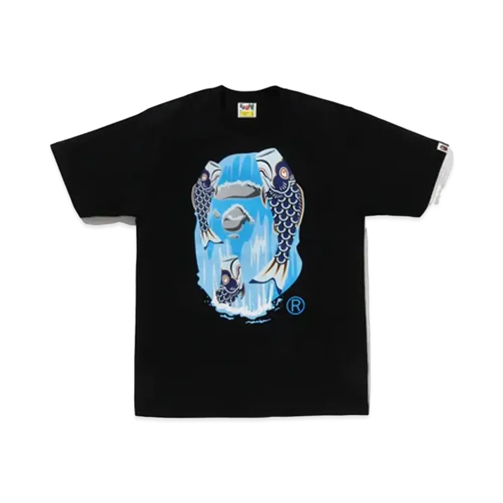 A BATHING APE Koinobori Waterfall Ape Head Tee "Black"