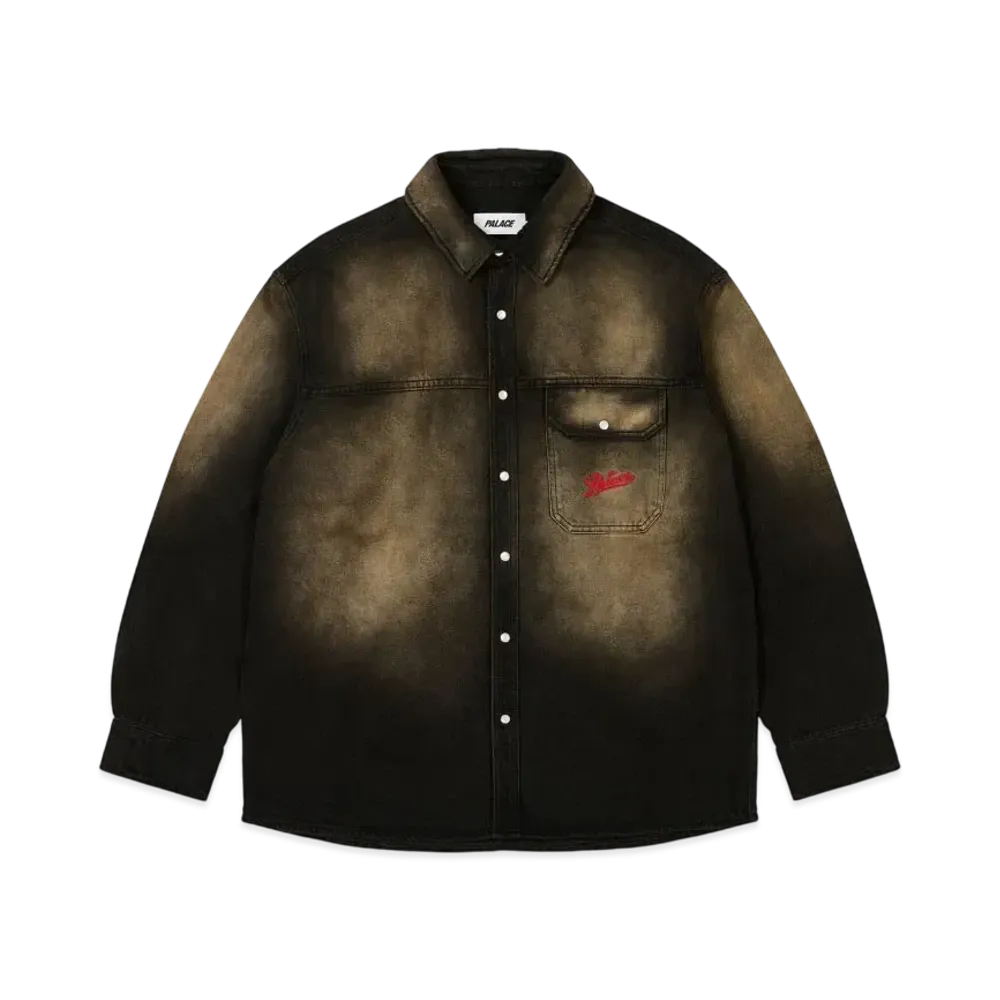 PALACE Scripty Denim Shirt "Wash Black"