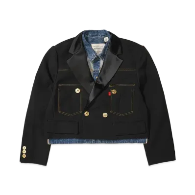 sacai x Levi's Women's Denim x Matelasse Twill Reversible Blouson "Blue/Black"
