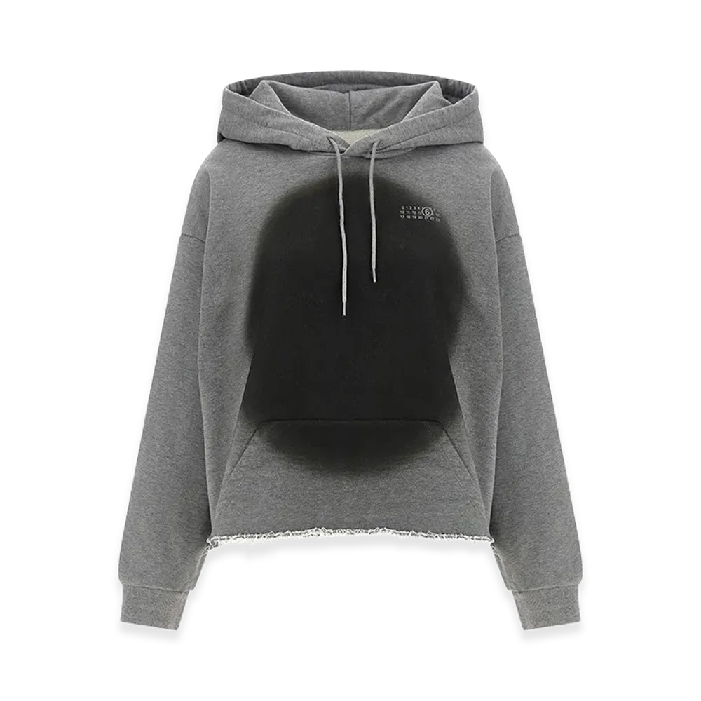 MM6 Maison Margiela Women's Numeric Signature Spray Hoodie "Gray"