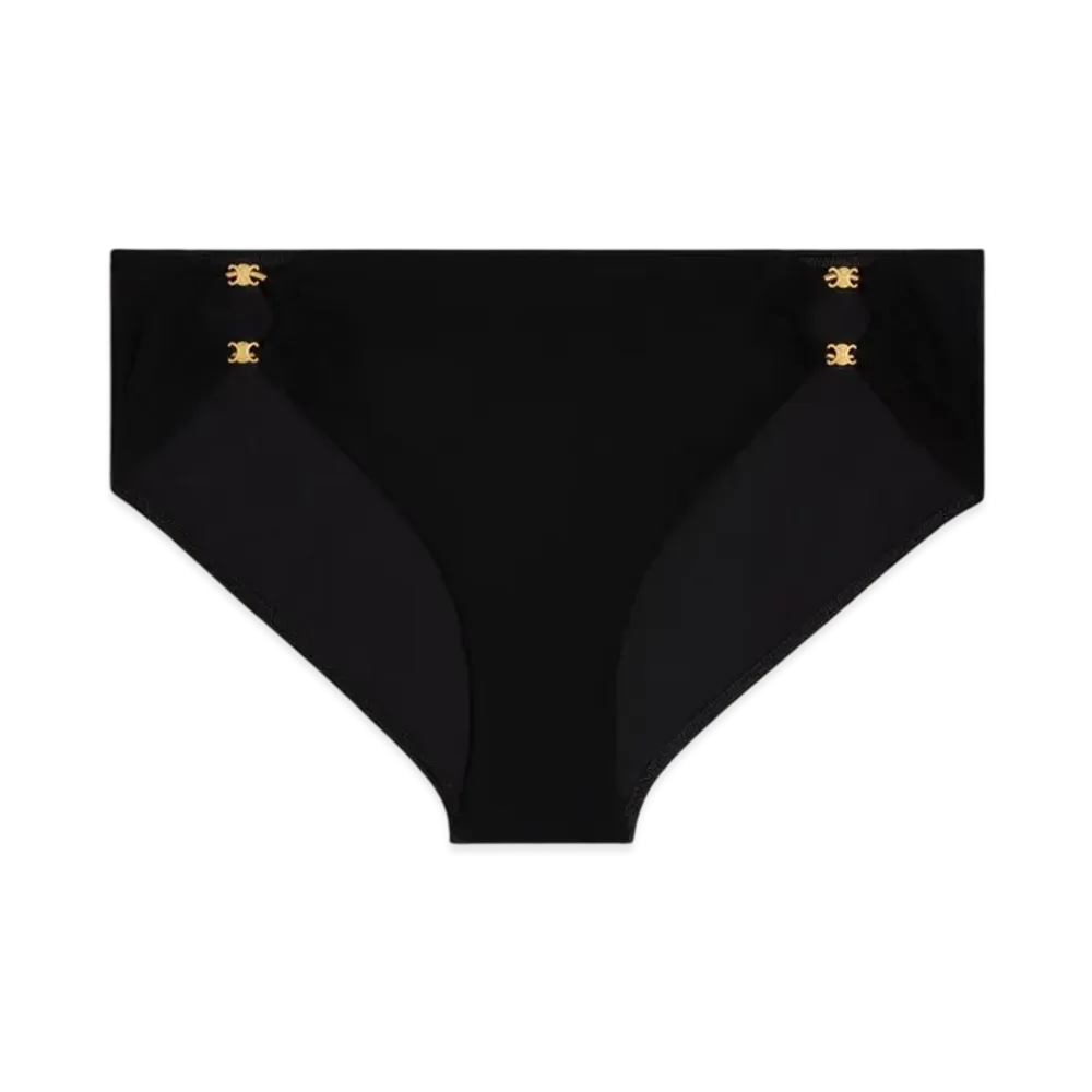 CELINE Women's Triomphe Swimsuit Bottom in Matte Jersey "Black"