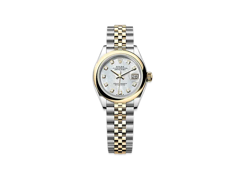 ROLEX Lady-Datejust 28mm Oystersteel & Yellow Gold 279163 "White Mother-of-Pearl"