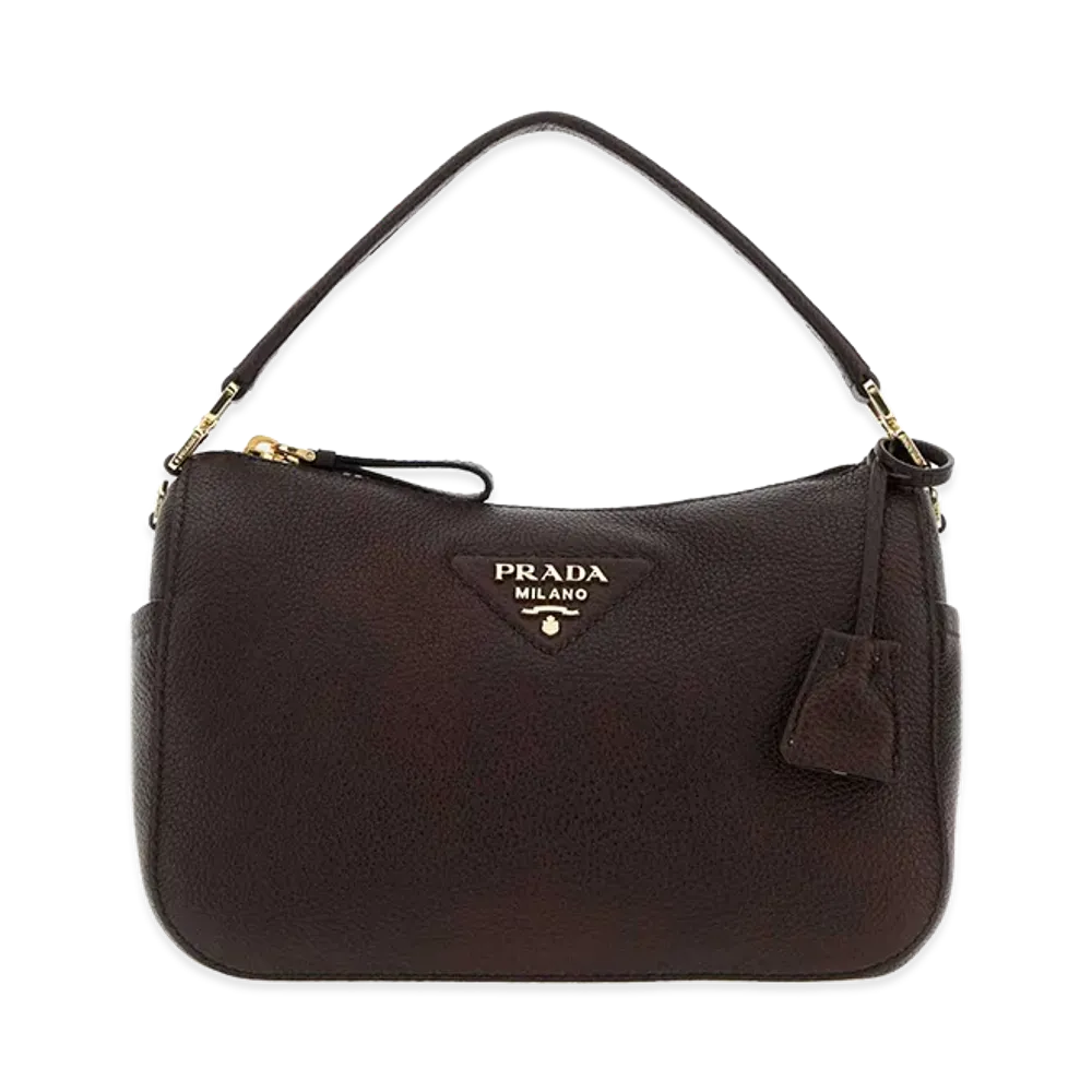 PRADA Wonen's Leather Small Handbag "Brown"
