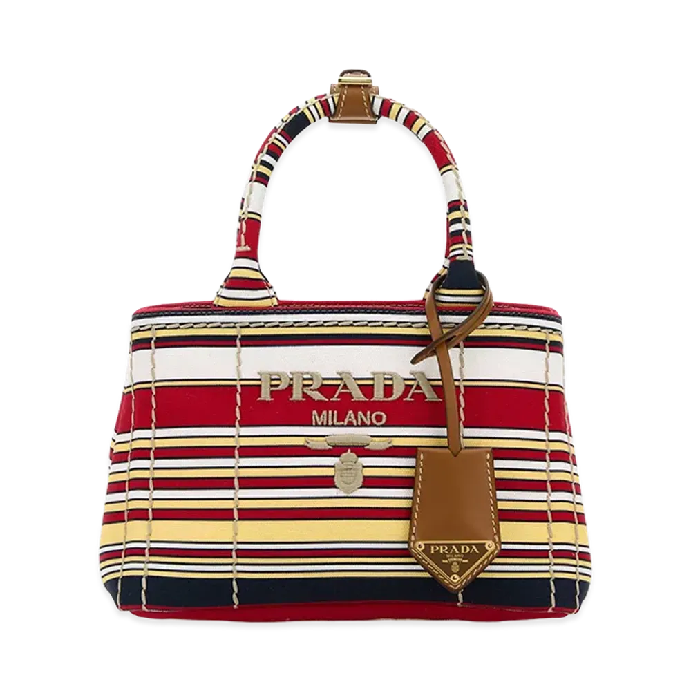 PRADA Women's Embroidecanvas Mini Handbag "Multicoloured"