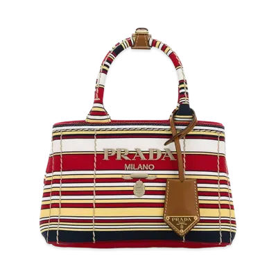PRADA Women's Embroidecanvas Mini Handbag "Multicoloured"