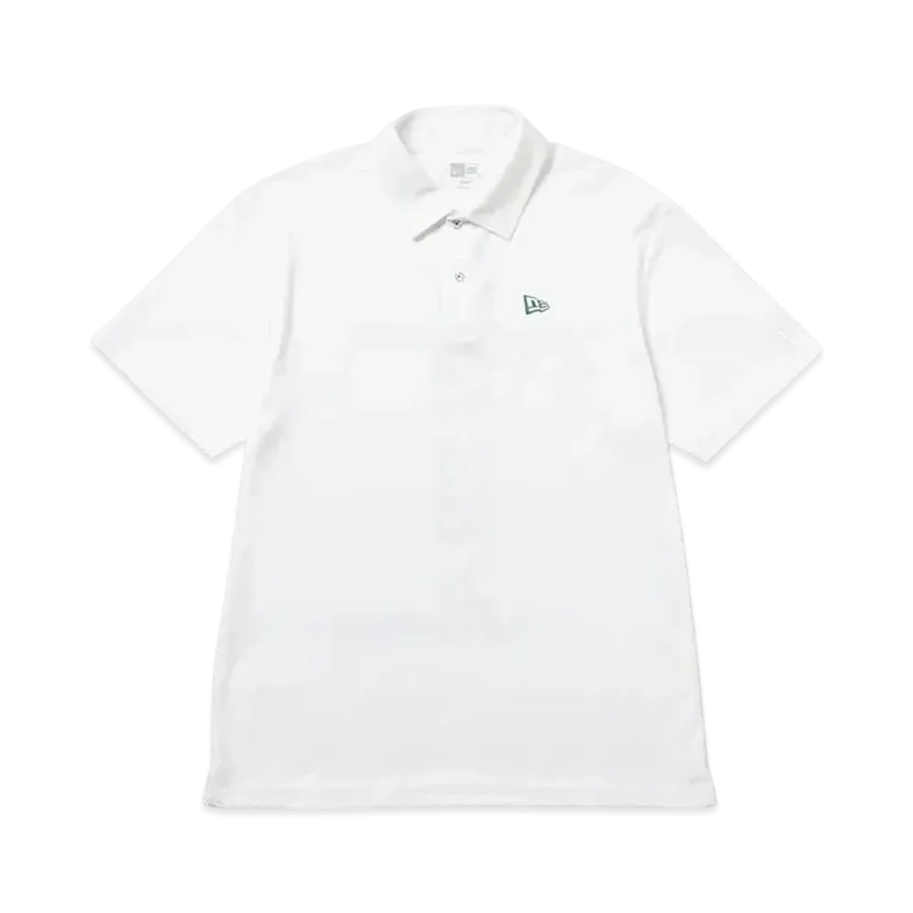 NEW ERA Golf Short Sleeve Kanoko Polo Shirt Vertical Logo "White"