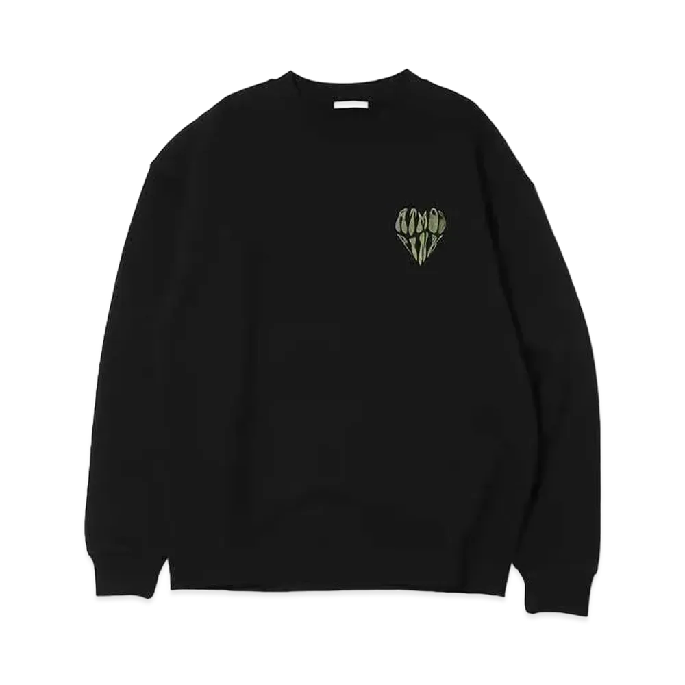 atmos pink Heart Logo Embroidery Sweat Tops "Black"