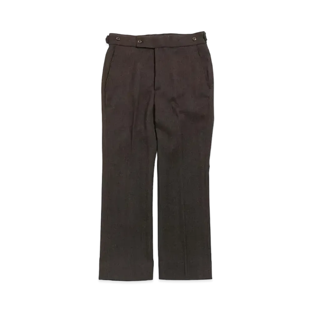 Needles SIDE TAB TROUSER - POLY HERRINGBONE "Brown"