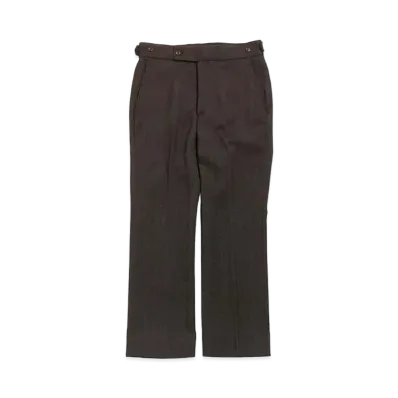 Needles SIDE TAB TROUSER - POLY HERRINGBONE "Brown"