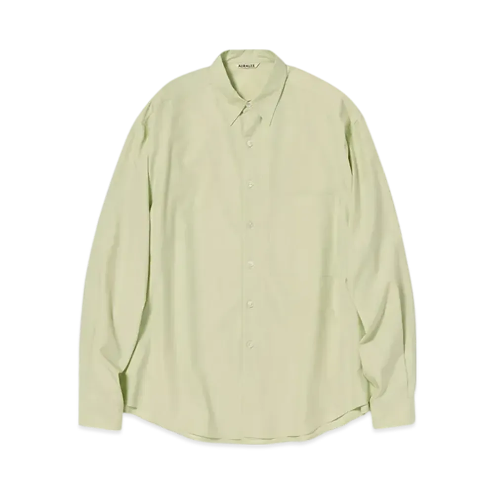 AURALEE Washed Finx Twill Big Shirt "Light Green"