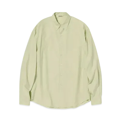 AURALEE Washed Finx Twill Big Shirt "Light Green"