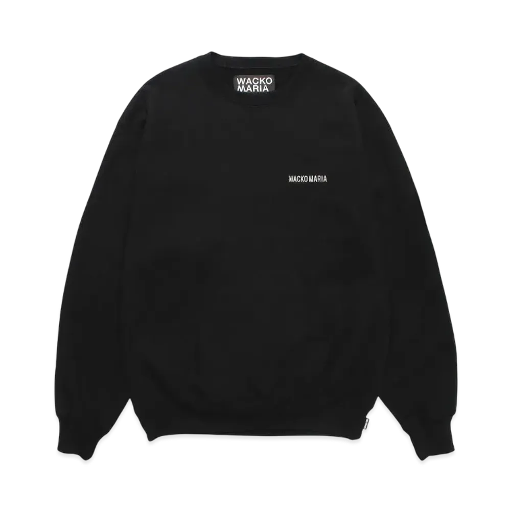 WACKO MARIA Heavy Weight Crew Neck Sweat Shirt "Black"