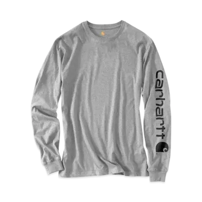 Carhartt Long Sleeve Graphic Logo T-Shirt "Heather Grey"