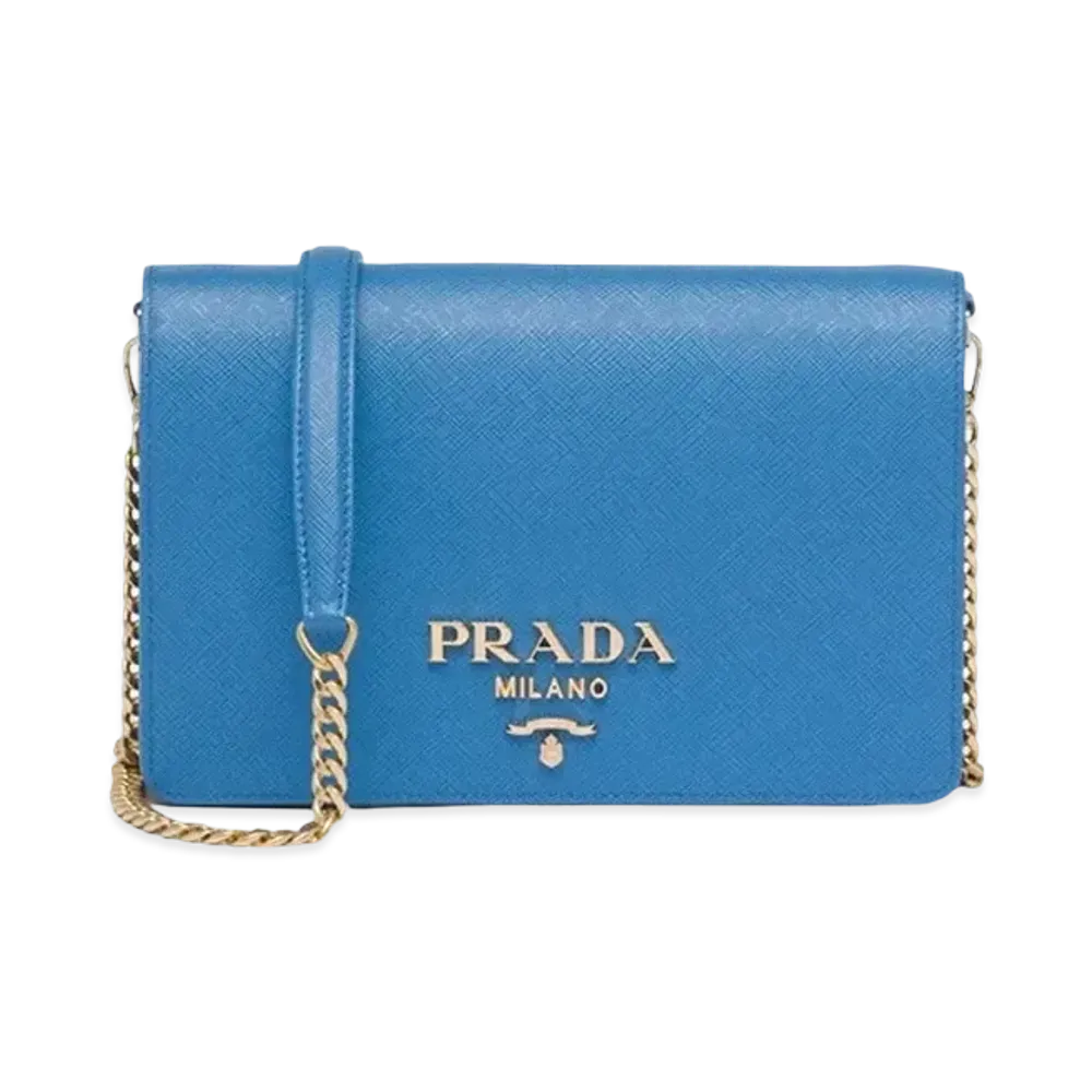 PRADA Saffiano Leather Mini Bag "Light Blue"