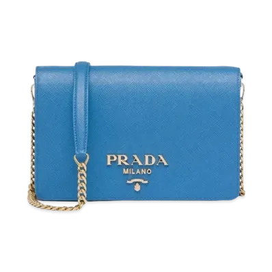 PRADA Saffiano Leather Mini Bag "Light Blue"