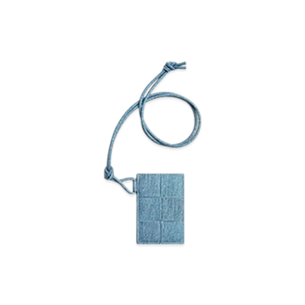 Bottega Veneta Cassette Badge Holder "Blue Melange/Ice"