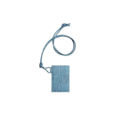 Bottega Veneta Cassette Badge Holder "Blue Melange/Ice"