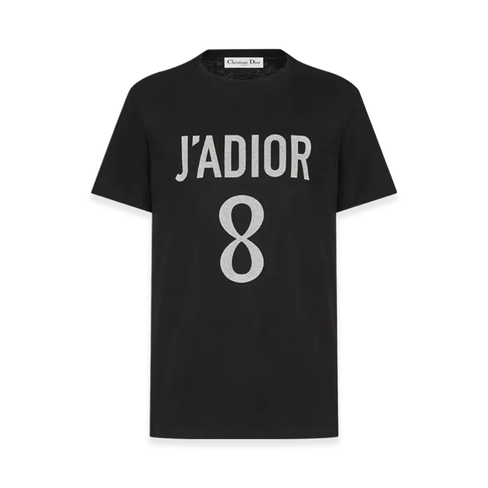 ディオール ウィメンズ リネン コットン ジャージー ジャディオール 8 Tシャツ "ブラック" 213T03TC001_X9000
