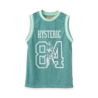 HYSTERIC GLAMOUR Women's Maiden Logo Pattern Tulle Jacquard Tank Top "Green Other"