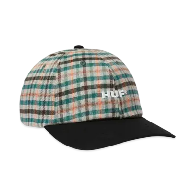 HUF Shadow Plaid 6 Panel CV Hat "Black"