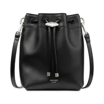 Jimmy Choo Bon Bon Satin Bag with Crystal Handle "Black/Crystal"