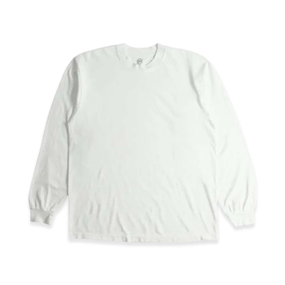 Los Angeles Apparel 6.5OZ Garment Dyed Crew Neck Long Sleeve T-Shirt "White"