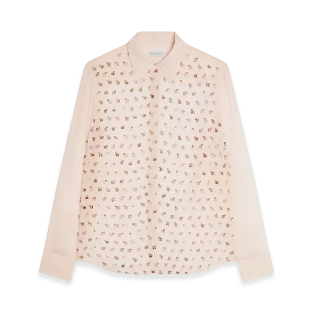 DRIES VAN NOTEN Women's Embellished Shirt "Blush"