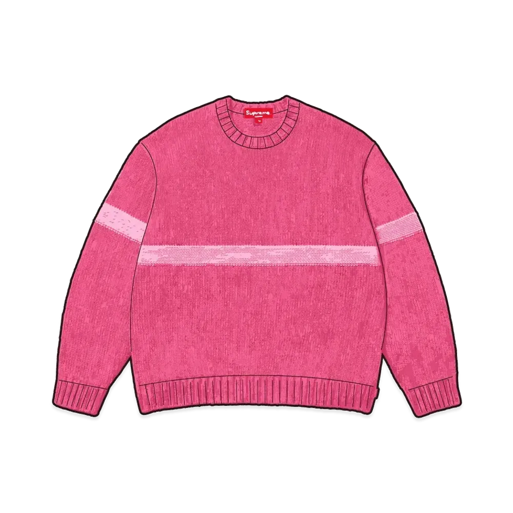 Supreme Tonal Applique Sweater "Dark Pink"