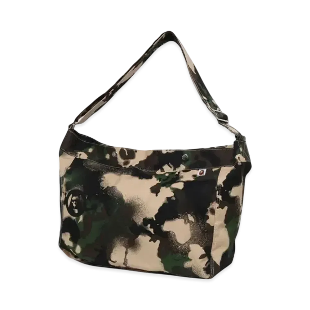 A BATHING APE Map Camo Shoulder Bag "Green"