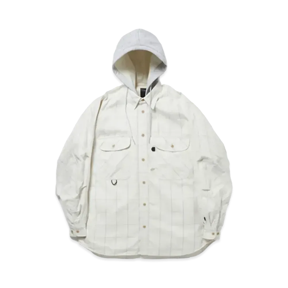 DAIWA PIER39 Tech Hooded Work Shirts "Off White"