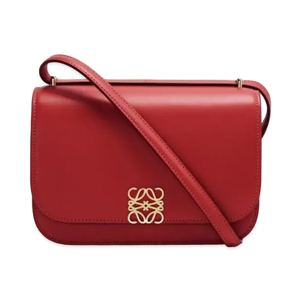 LOEWE Small Goya Bag In Silk Calfskin "Deep Red"