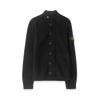 Stone Island 564A3 Lambswoool Cardigan - 20FW "Black"