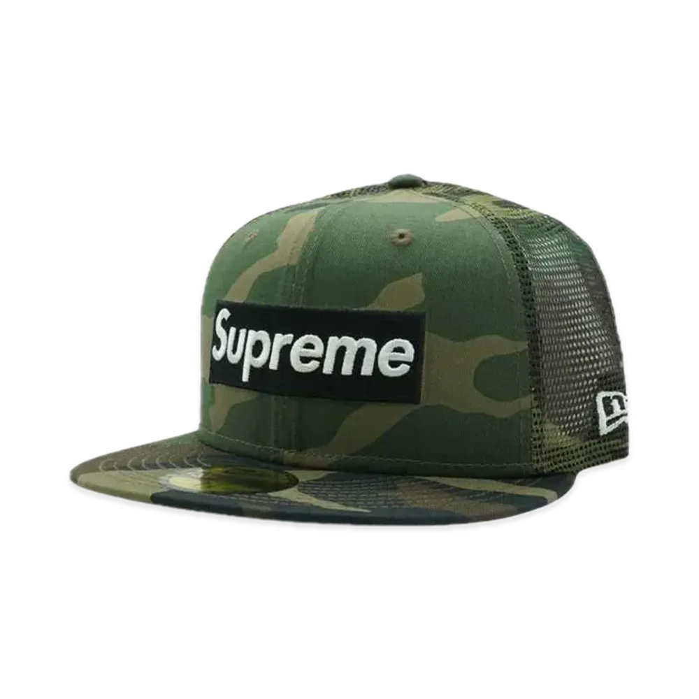Supreme Box Logo Mesh Back New Era "Woodland Camo" (24SS)