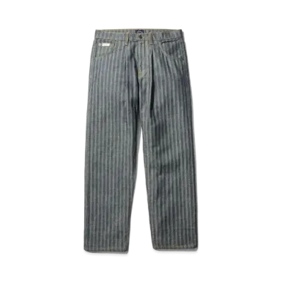 Noah Herringbone Pleated Jeans "Black"