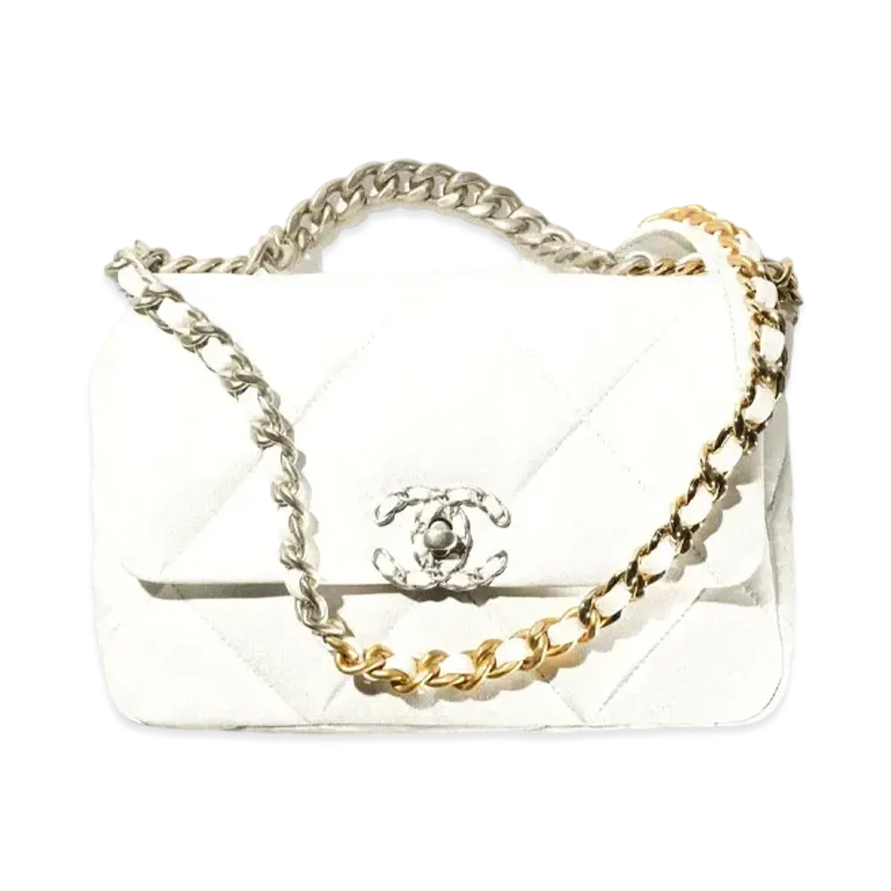 CHANEL 19 Hand Bag Lambskin "White"