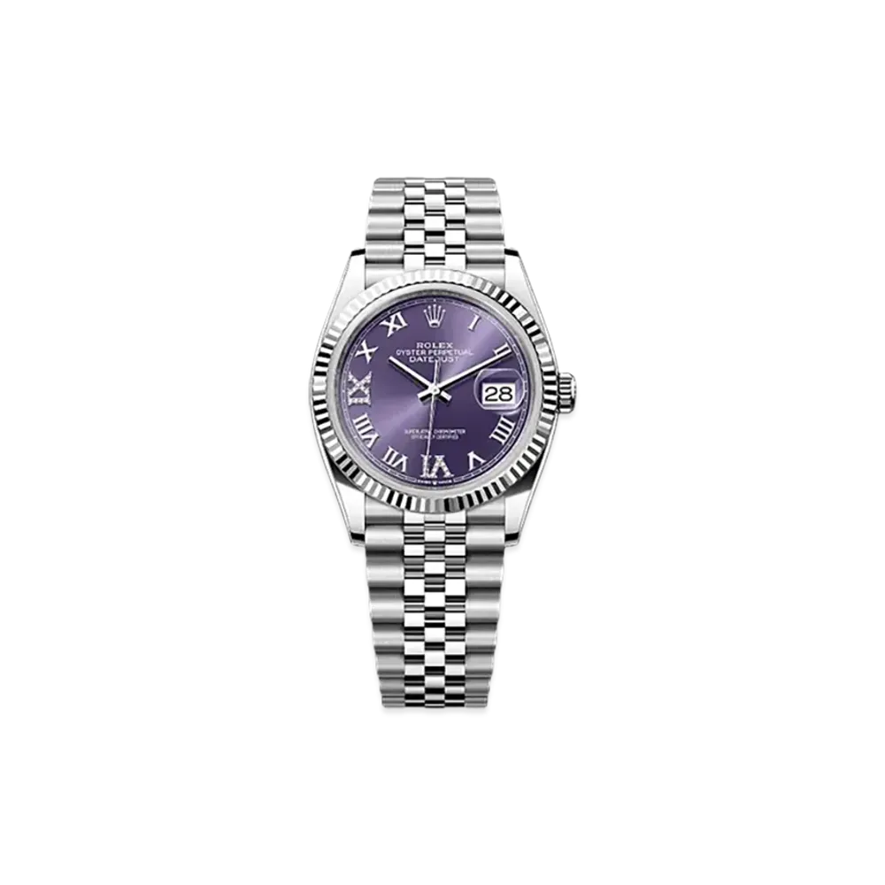 ROLEX Datejust 36 Oystersteel & White Gold "Purple"