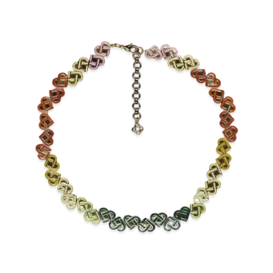 Casablanca Heart Monogram Necklace "Multi"