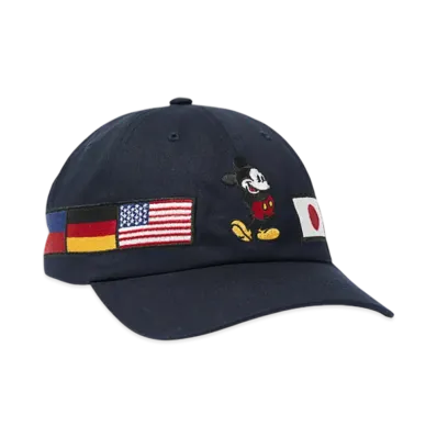 HUF x Disney Mickey Mouse Mickey Worldwide Tour Snapback "Navy"