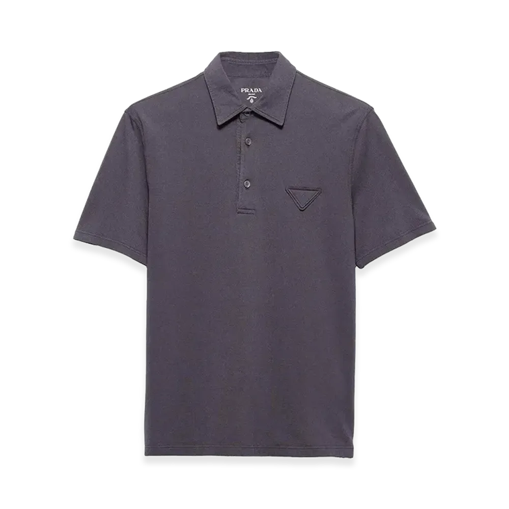 PRADA Charcoal Piquet Polo Shirt "Grey"