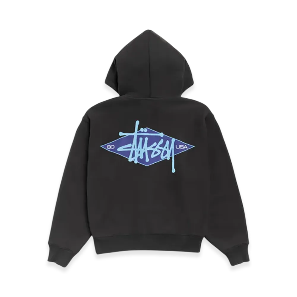 Stussy Basic Diamond Zip Hoodie "Black"