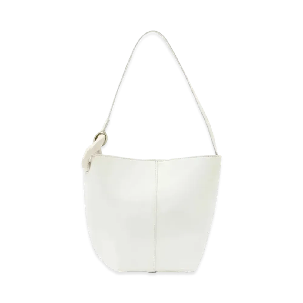 JW ANDERSON Small Corner Bucket Leather Bag "White"