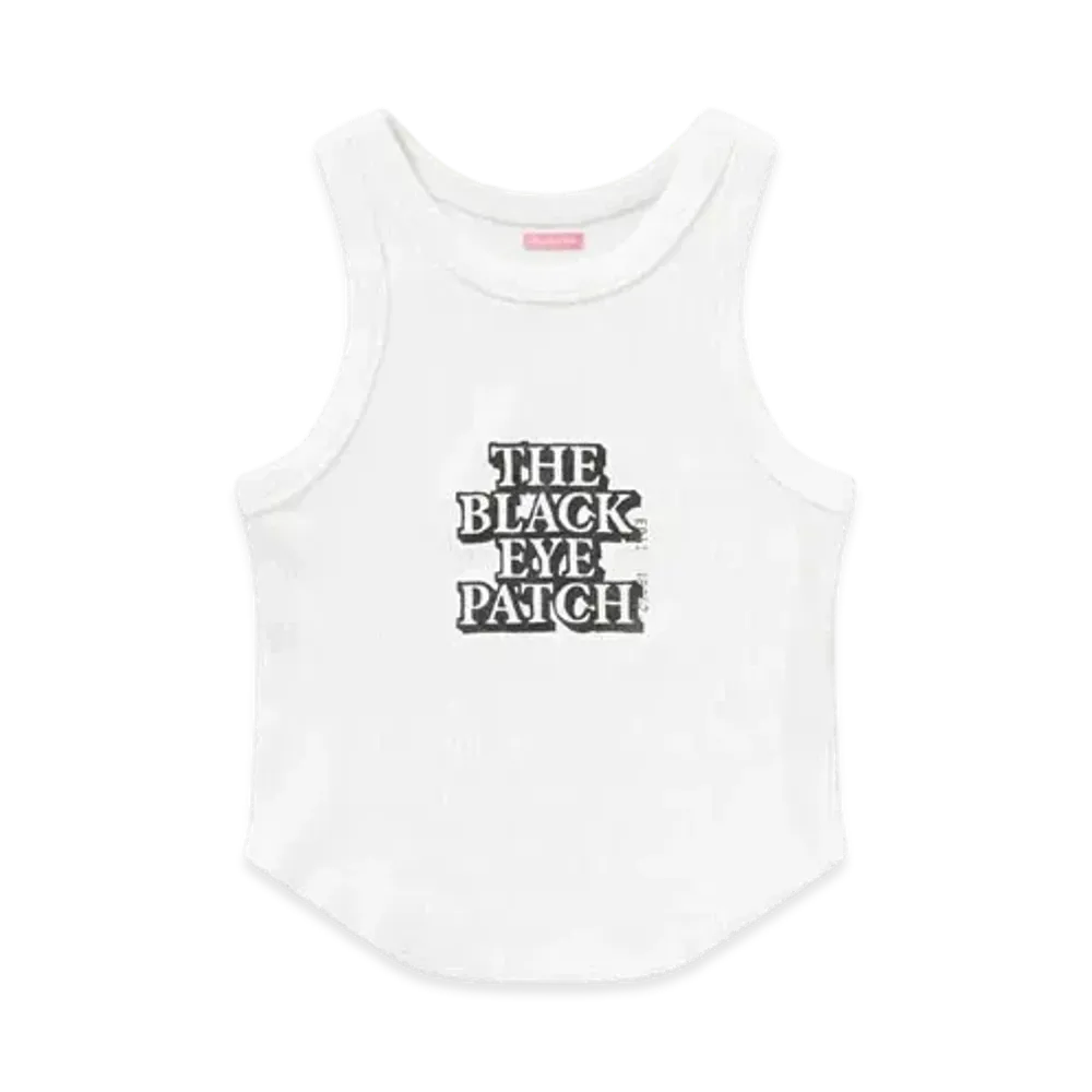 Black Eye Patch OG Label Cropped Tank "White"