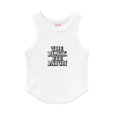Black Eye Patch OG Label Cropped Tank "White"