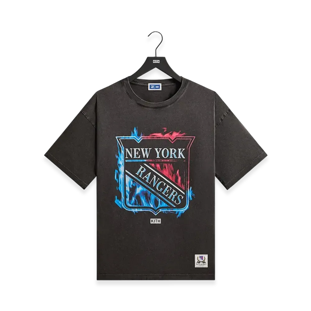 Kith x The New York Rangers Fire Vintage Jones Tee "Black"