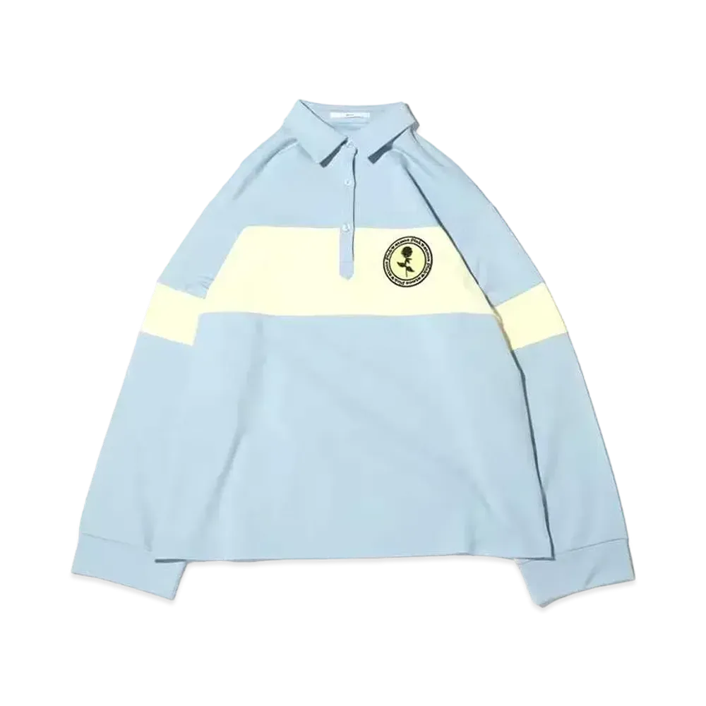 atmos pink Patch Color Scheme Rugby Shirt "Sax"