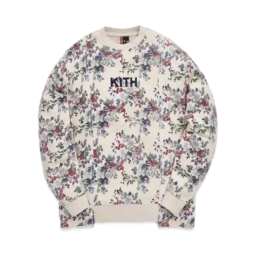 Kith Floral Panel Crewneck "Ivory Multi"