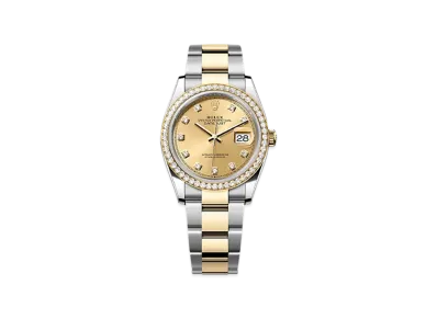 ROLEX Datejust 36mm Oystersteel & Yellow Gold Diamond 126283RBR "Champagne-colour"